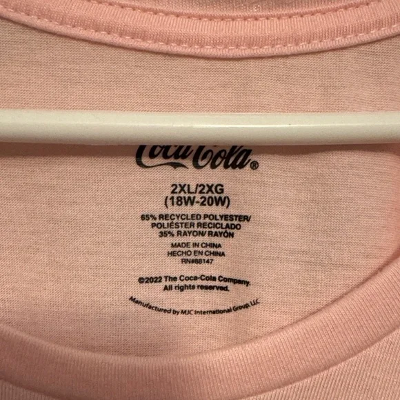 Coca Cola Pink Floral Bottle Muscle Tee - Picture 2 of 3